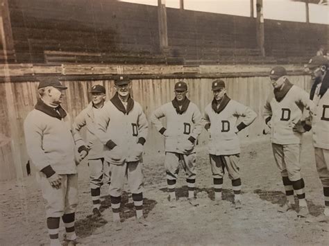 Group photo of some Detroit Tigers players. My great-great grandpa, “Lil” Stoner (third from the ...