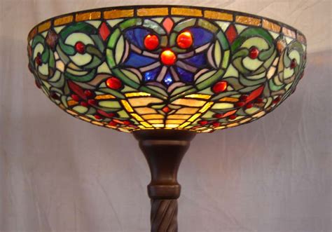 Tiffany-style Stained Glass Torchiere Floor Lamp - 11150301 - Overstock ...