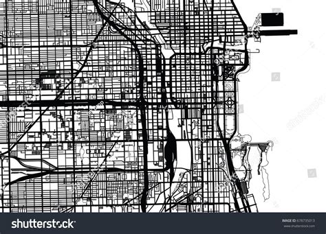 Vector City Map Chicago Stock Vector (Royalty Free) 678735013 ...