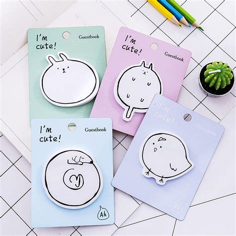 Animal Sticky Notes, Illustrated Sticky Notes, Minimalist Design Memo Pad, Animal Sketch Sticky ...