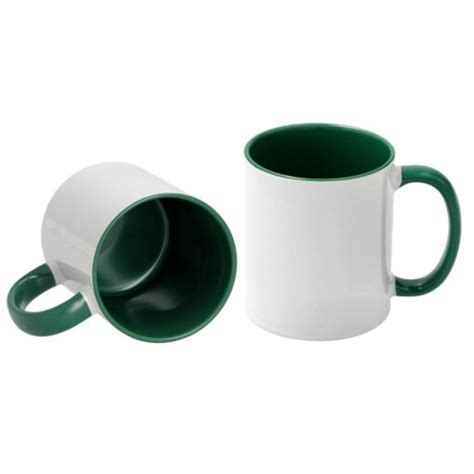 HiQ 11 OZ. MUG DARK GREEN HANDLE / INSIDE - Skana Imaging