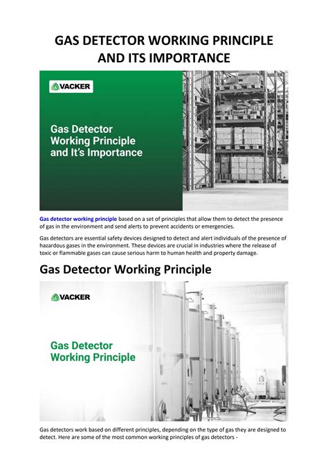 Gas Detector Working Principle And Its Importance by vackersensors - Issuu