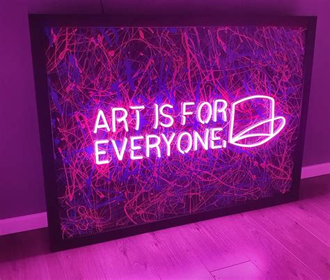 Art is for Everyone Neon Painting. Abstract Painting, Jackson Pollock Art, Modern Abstract Wall ...