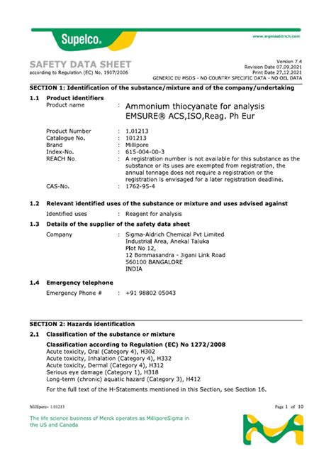 Ammonium Thiocyanate | PDF