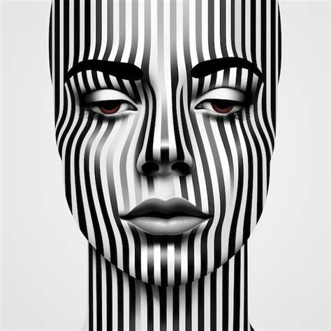 Premium Photo | Parallel Vector Op Art Abstract Fashion Female Striped Face