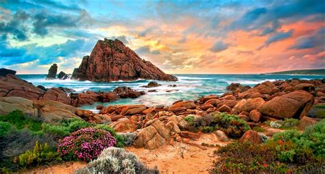 Download Beach Ocean Australia Sunset Nature Coastline HD Wallpaper