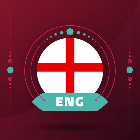 england flag for 2022 football cup tournament. isolated National team flag with geometric ...