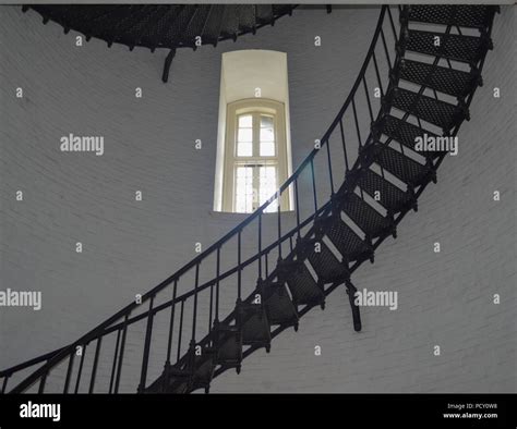 Spiral Stairs At Historic St. Augustine Lighthouse Museum Stock Photo ...