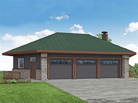 051G-0131: Unique Garage Plan for Sloping Lot | Prairie style houses ...