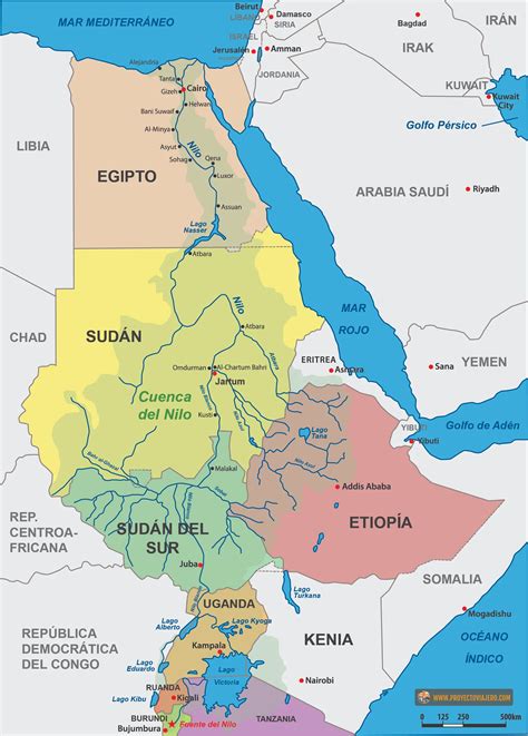 ¿Dónde está el río Nilo y qué países cruza?