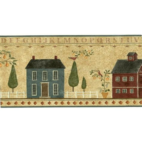 879675 Primitive Country House Wallpaper Border 92937FP - Walmart.com - Walmart.com