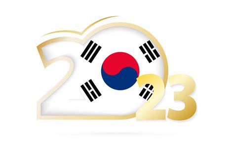 Year 2023 with South Korea Flag pattern. 12672072 Vector Art at Vecteezy