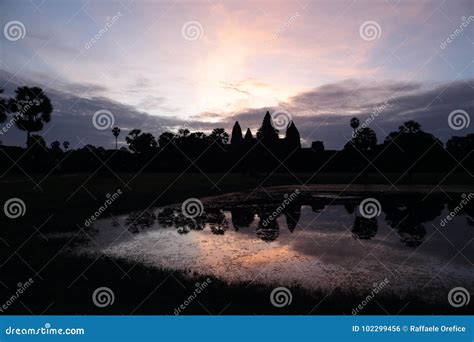 Angkor Wat Silhouette stock photo. Image of dawn, daybreak - 102299456