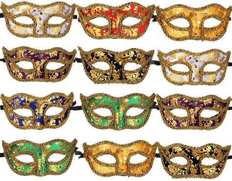 ECOSCO 12pcs Masquerade Masks Women Men Mardi Gras Venetian Ball Party Masks Bulk Wholesales ...