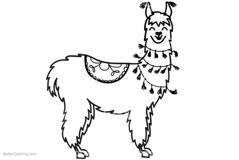 Llama Coloring Pages Smiling - Free Printable Coloring Pages