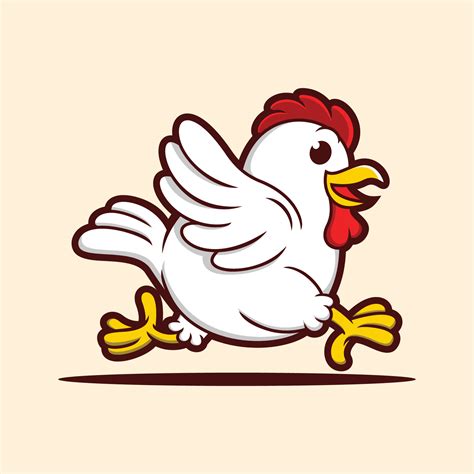 pollo corriendo, caricatura divertida ilustración vectorial de pollo ...