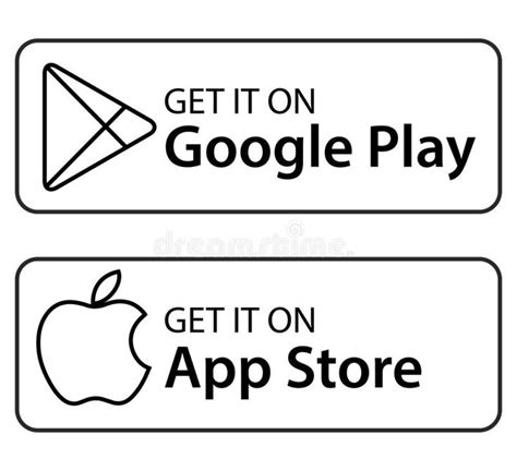 two stickers with the words get it on google play and an apple store