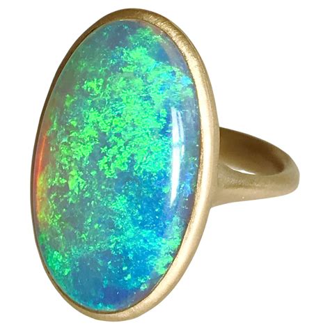 Dalben Australian Opal Yellow Gold Ring For Sale at 1stDibs | opal rings for sale, opal gold rings