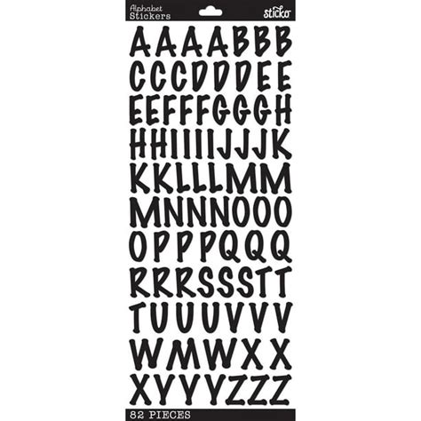 Sticko Large Black Marker Alphabet Stickers, 82 Piece - Walmart.com ...