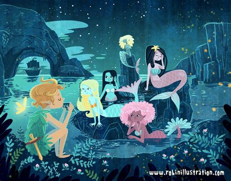 Peter Pan Mermaid Lagoon 8x10 art print