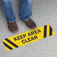 Adhesive Vinyl Floor Signs - Keep Area Clear, SKU: SF-0075 ...