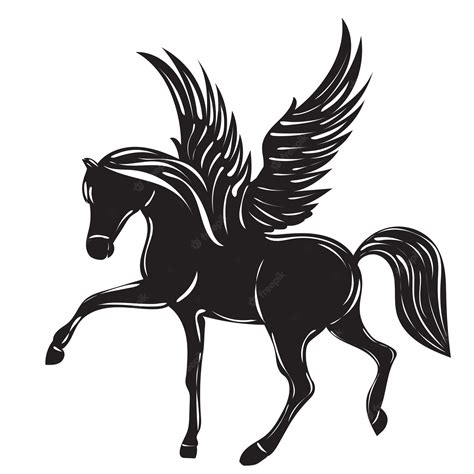 Premium Vector | Silhouette black pegasus on a white background ...