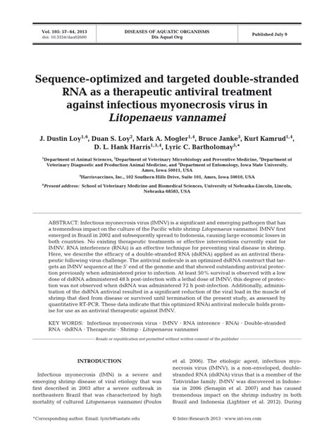 (PDF) Sequence-optimized and targeted double-stranded RNA as a therapeutic antiviral treatment ...