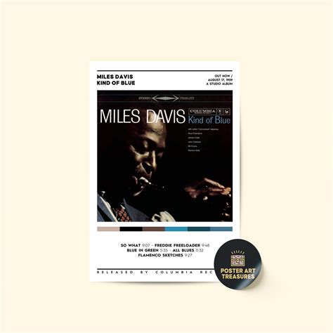 Miles Davis Kind of Blue Album Poster / Album Cover Poster / Music ...