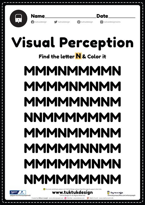 Visual Perceptual Activity Skills - Free Printable PDF