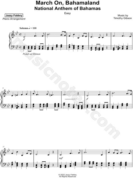 Jazzy Fabbry "March On, Bahamaland [easy]" Sheet Music (Piano Solo) in Bb Major - Download ...