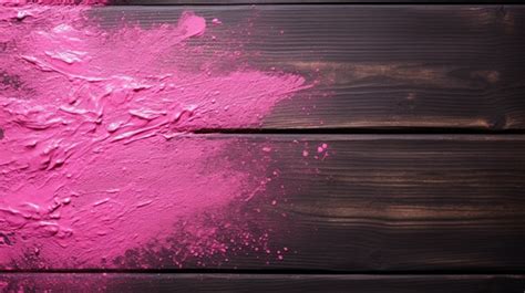 Vibrant Pink Holi Color Contrasting Against Textured Black Wooden ...