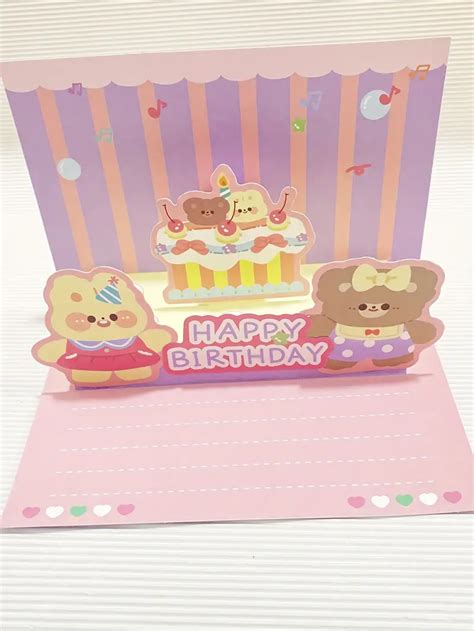 3d Pop-up Cute Hand-painted Birthday Greeting Cards For Best Friends And Classmates, Special ...