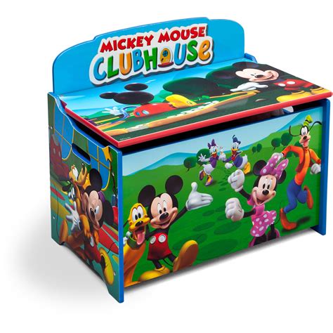 Disney Mickey Mouse Deluxe Wood Toy Box by Delta Children, Greenguard ...