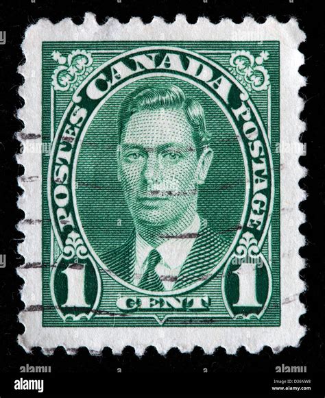 King George VI, postage stamp, Canada, 1935 Stock Photo, Royalty Free ...