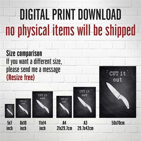 Cut It Out Printable Artwork Instant Digital Download - Etsy