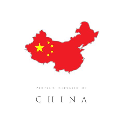 Peoples Republic of China Flag in Map Vector Illustration. High ...