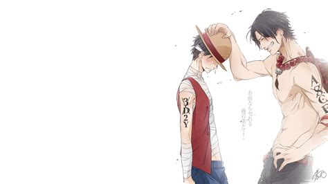 One Piece Portgas D Ace Holding Hands on Luffy's Hat HD Anime ...