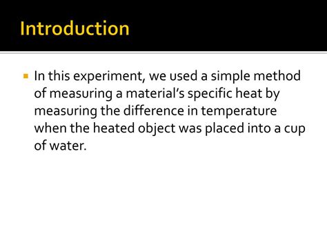 PPT - Specific Heat Experiment PowerPoint Presentation, free download - ID:3462894