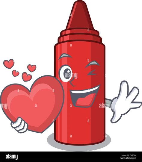 With heart red crayon in a cartoon bag Stock Vector Image & Art - Alamy