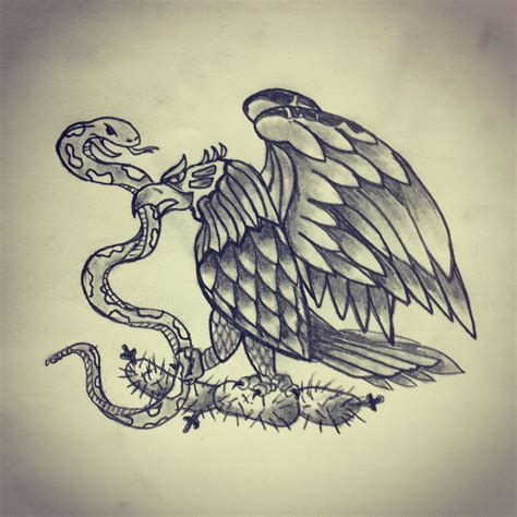 Eagle / Snake / Cactus / Mexico flag by - Ranz Chicano, Mexican Flag Tattoos, Inexpensive Dates ...