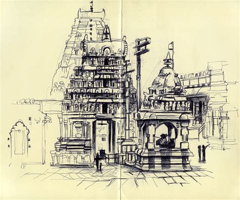 indian temple pencil sketch - Google Search | Architecture sketchbook ...