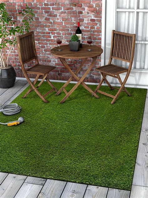 Super Lawn Artificial Grass Rug Indoor / Outdoor Carpet Synthetic Turf Fade Resistant Easy Care ...