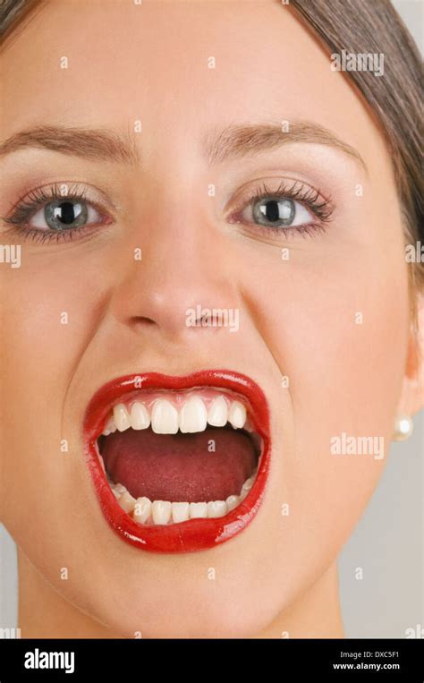 Screaming mouth woman close up lips hi-res stock photography and images ...