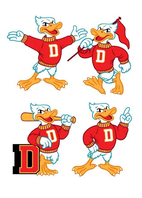 Vector Set of Duck Sport Mascot in Vintage Retro Hand Drawn Style 28250799 Vector Art at Vecteezy