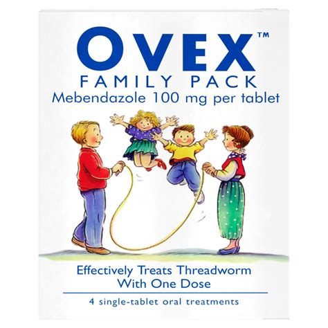 Ovex Family Pack - 4 Tablets | Threadworm Treatment | Chemist 4 U