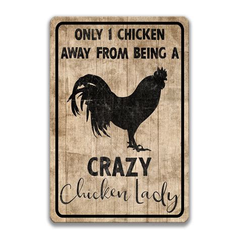 Crazy Chicken Lady Sign Funny Chicken Sign Chicken Coop Sign Chicken ...