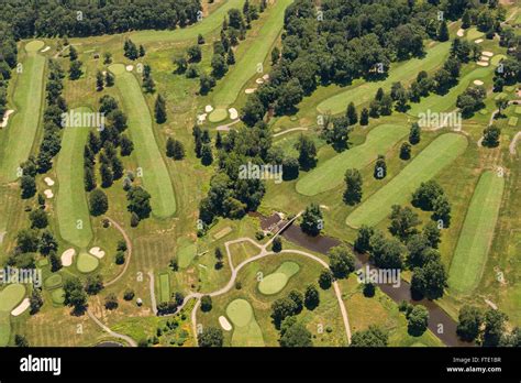 Aerial View Of Golf Course Stock Photo - Alamy