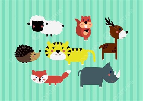 Clipart Cartoon Animals For Babies 2 Animal Sticker Clip Art Vector ...