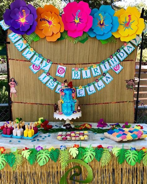 Moana Birthday DIY Kit Paper Flowers Tropical Party Moana - Etsy ...