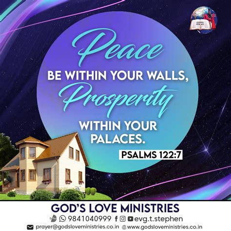 Psalm 122:7 :: God's Love Ministries - Today's Promise